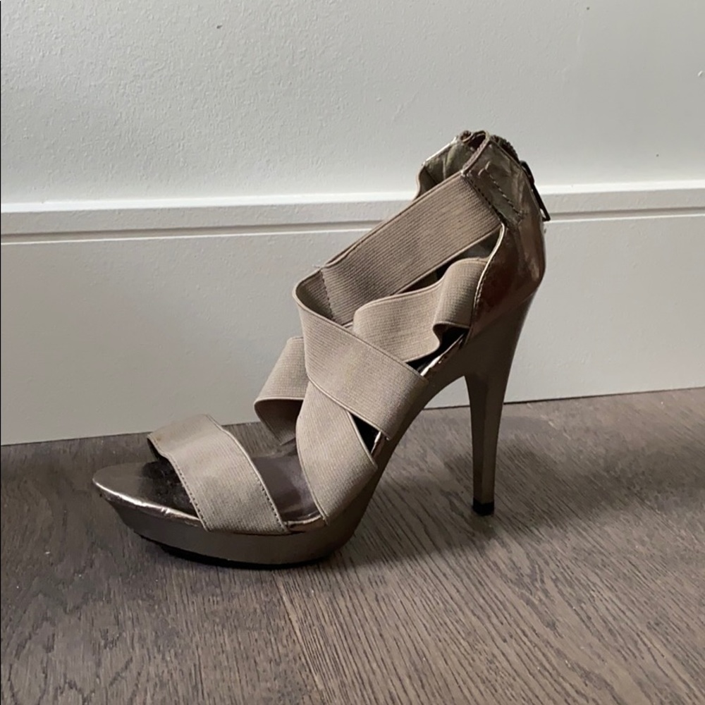 Strappy Taupe Heels